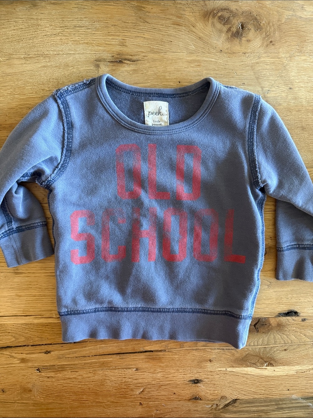 Peek Kids Blue Sweatshirt with Red "OLD SCHOOL" Print